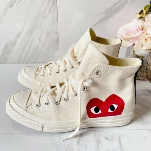 Comme des Garcons PLAY Converse Chuck Taylor All Star High-Top Sneaker Men US 8 - Picture 4 of 12